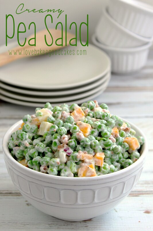 Creamy Pea Salad {Love Bakes Good Cakes} - 19+ of the BEST Summer Potluck Recipes Roundup
