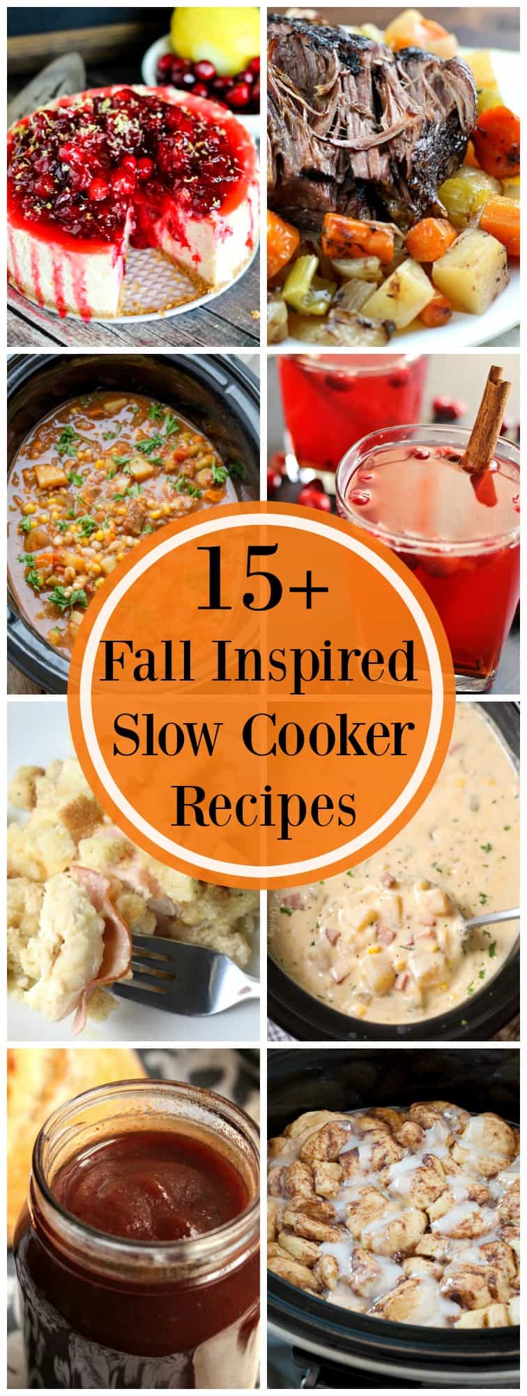 These 15+ Fall Slow Cooker Recipes will get you in the mood for all things fall! You will LOVE these crock pot recipes - from drinks to desserts, I've got you covered with over 15 delicious recipes all in one spot! via @jennikolaus