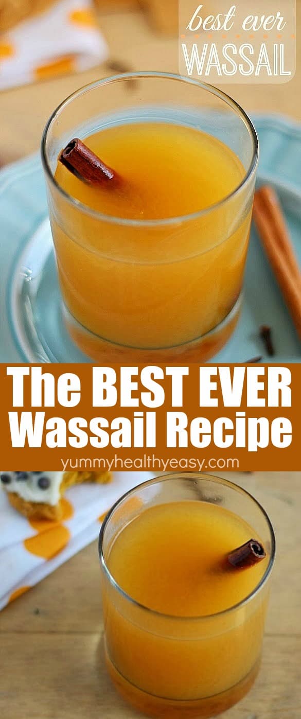 This is seriously the Best EVER Easy Wassail Drink (aka Hot Cider)! Throw some simple ingredients into a pot and heat them up to make the best, most flavorful drink ever! Perfect for a cold night! #wassail #drink #easyrecipe #recipe #holidays via @jennikolaus