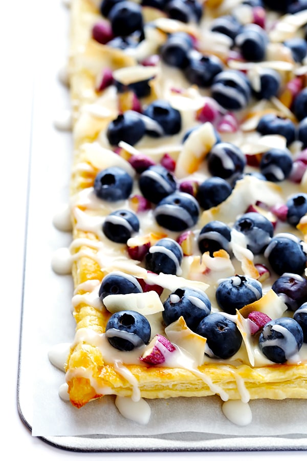 Super Easy Blueberry Almond Tart by Gimme Some Oven