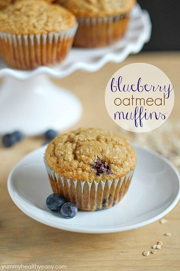 Moist & fluffy muffins filled with oats and blueberries! Healthy, easy and delicious breakfast or snack! Moist & fluffy muffins filled with oats and blueberries! Healthy, easy and delicious breakfast or snack!