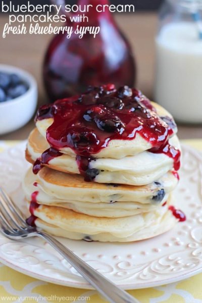 Blueberry Sour Cream Pancakes
