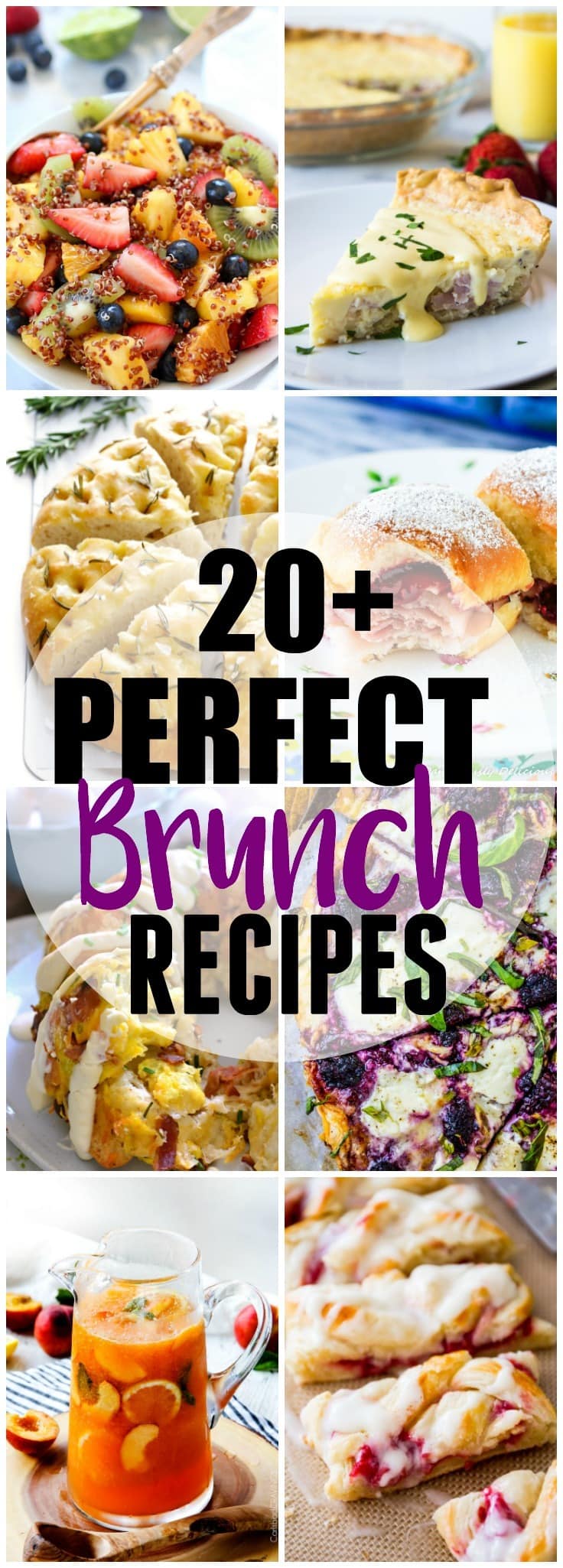 20+ Perfect Brunch Recipes! Enjoy the magical meal of brunch with these 20+ recipes featuring breakfast casseroles, fruit salads, egg dishes, pancakes, waffles and more!