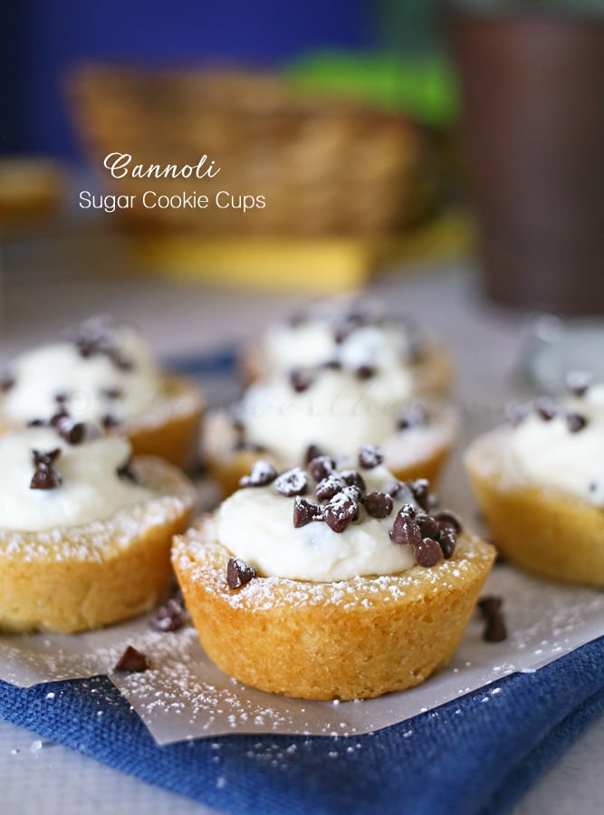 Cannoli Sugar Cookie Cups - 15+ of the Best Thanksgiving Desserts!