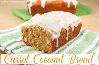 Carrot Coconut Bread with Cream Cheese Glaze