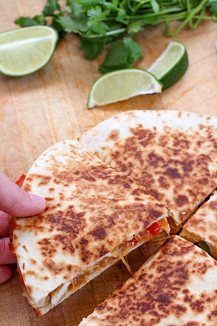 The Best Ever Chicken Fajita Quesadilla!