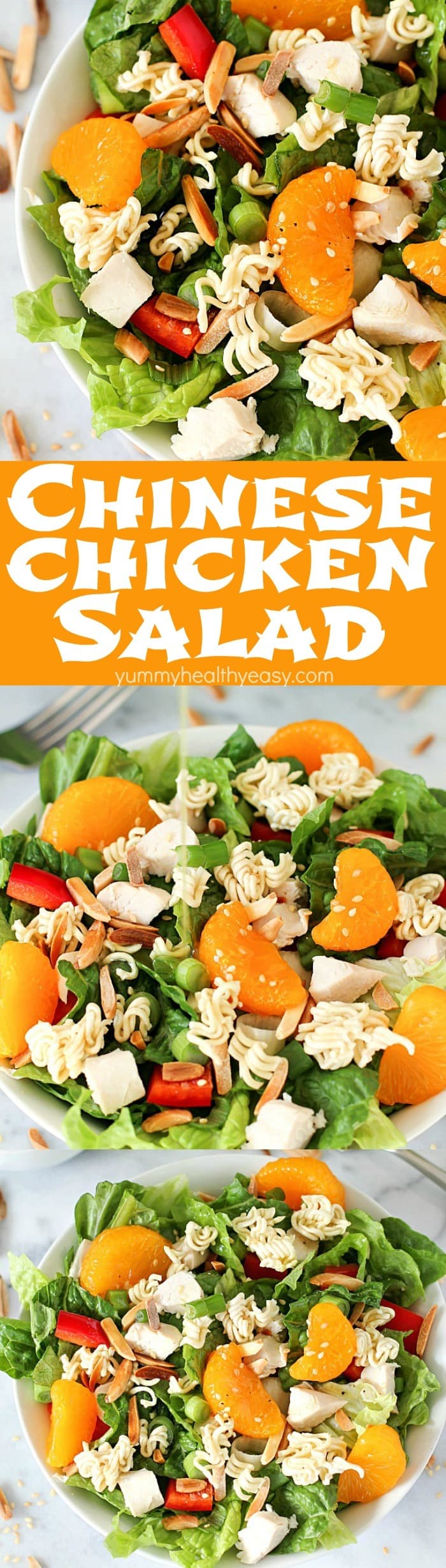 This Best EVER Chinese Chicken Salad is a healthy, flavorful, easy lunch or dinner salad recipe. It's easy to make but tastes like it's straight from a restaurant - this will become a favorite salad recipe at your house!