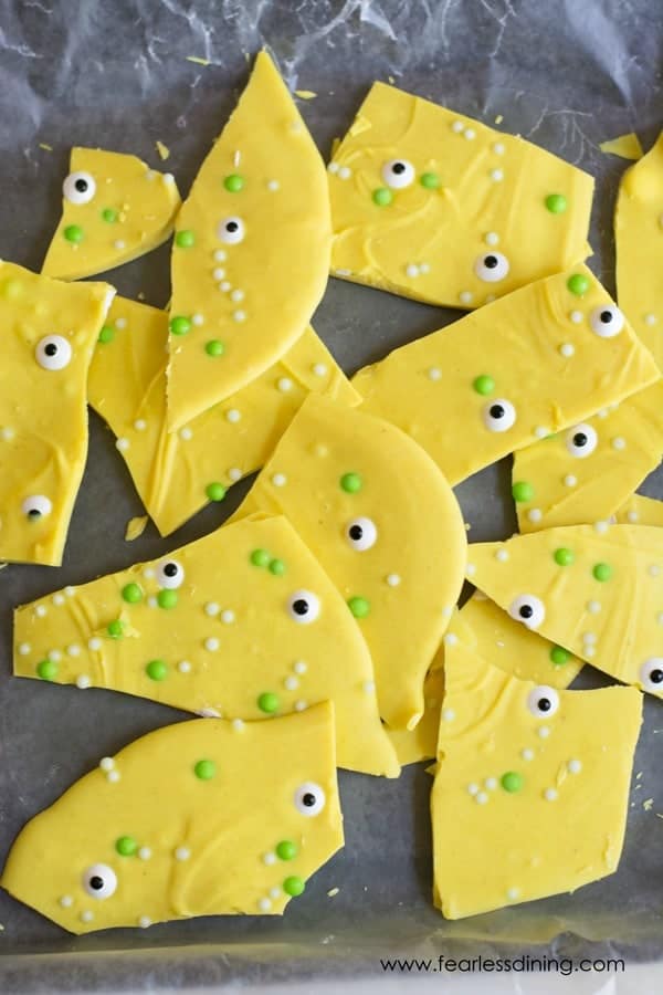 Chocolate Turmeric Spooky Bark - 21 Cute Halloween Snacks for Kids!