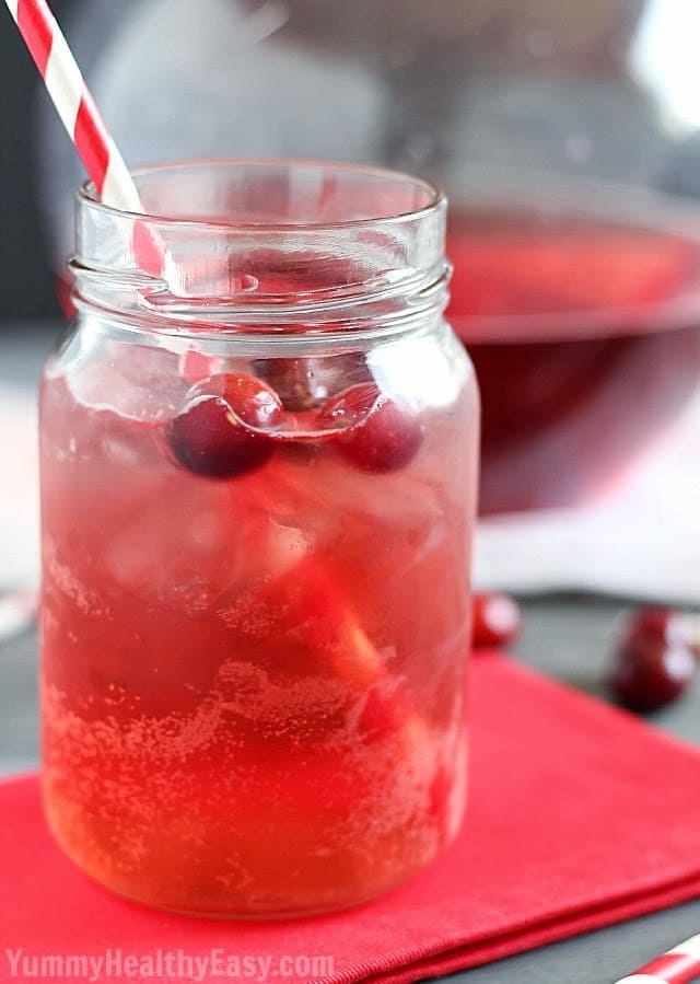 Easy Cranberry Spritzer Drink | Perfect kid-friendly drink for your next holiday party! Easy Cranberry Spritzer Drink