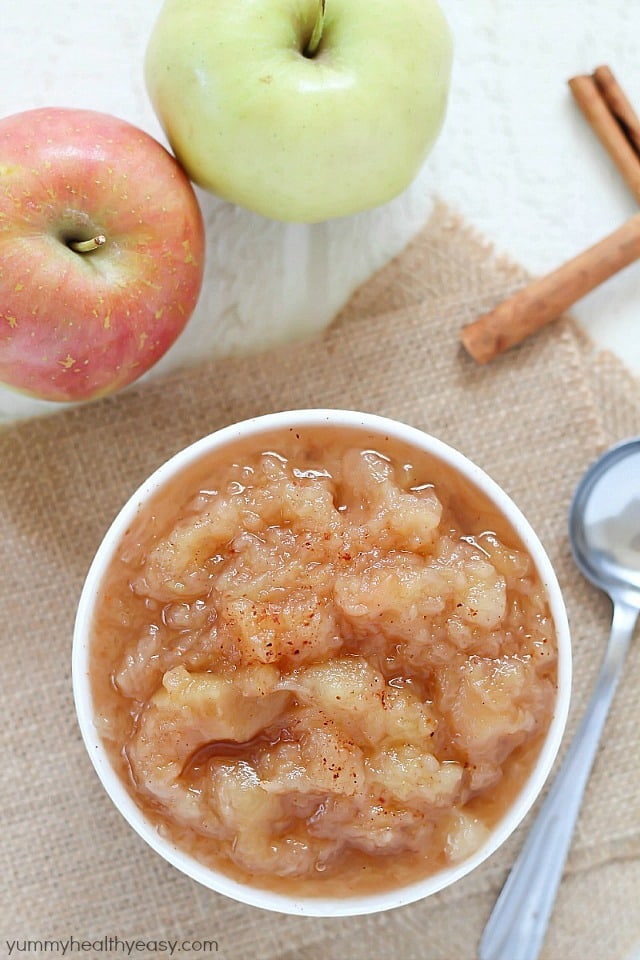 Homemade Crock Pot Applesauce is the perfect way to celebrate fall! This applesauce recipe is so simple and uses up all of those extra apples you have sitting around. Easy, only 5 ingredients, and incredibly tasty!