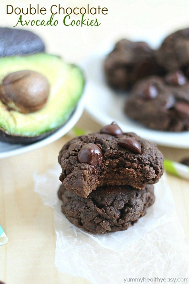 Double Chocolate Avocado Cookies Chocolate Cookies with what's that?! AVOCADO?! Yup. Amazing, moist, chocolatey, rich Double Chocolate Avocado Cookies! Prepare to fall in love.