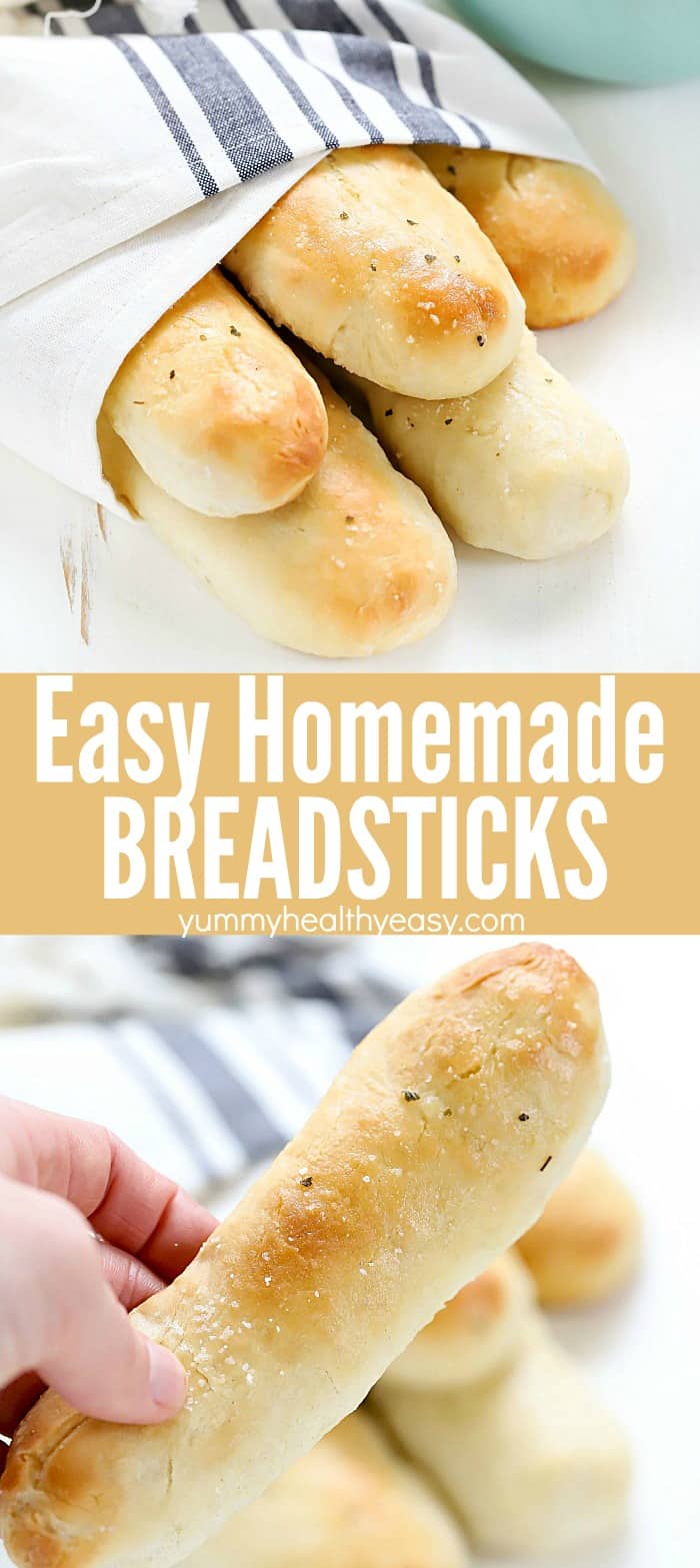 This Easy Homemade Breadsticks Recipe is easy to make and tastes incredible! Pairs perfectly with any main dish. They come out of the oven soft and delicious - the whole family will love them!
#bread #carbs #breadsticks #sidedish #recipe #easy #homemade via @jennikolaus