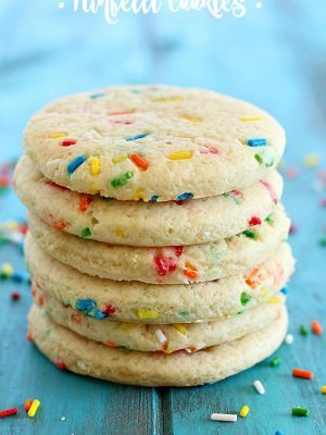 Funfetti Cookies to celebrate a special day! This is honestly the BEST sugar cookie recipe I've EVER had. They're soft, buttery and the sprinkles add just the right amount of crunch and sweetness! Great with or without frosting.