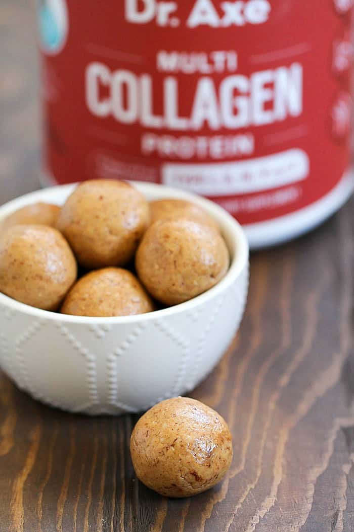 Whip up a batch of these Easy and Healthy Apple Pie Protein Bites! Perfect to grab when you're on the go and need a snack!