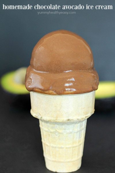 Homemade Chocolate Avocado Ice Cream that is so super easy to make, velvety and incredible! You won't even taste the avocado but will love the chocolate creaminess! AD
