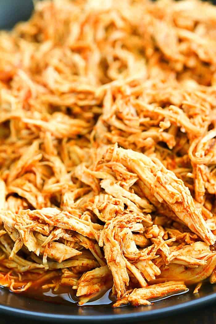 Try this Instant Pot Salsa Chicken tonight for dinner! You can use frozen or thawed chicken and the recipe only has a couple easy ingredients!