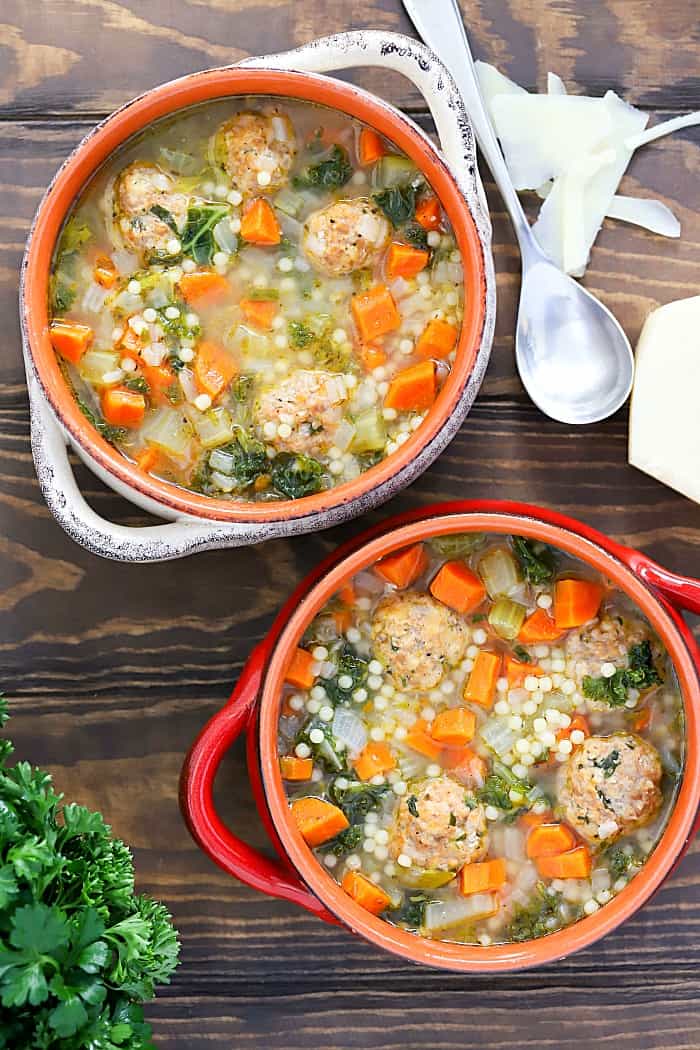 Our family favorite Italian Wedding Soup Recipe! It's a classic comfort food recipe the whole family loves!