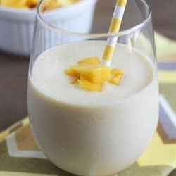 Fresh, easy and healthy mango smoothie with tofu as the protein!!