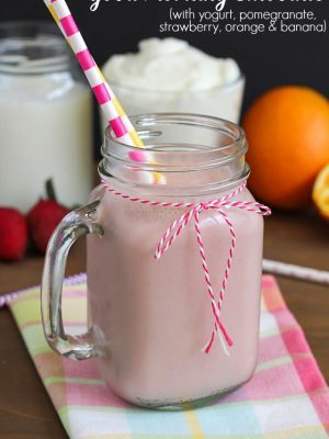 Good Morning Smoothie - delicious smoothie made with pomegranate, strawberry, orange, banana and Real California milk & yogurt. Perfect start to your day!