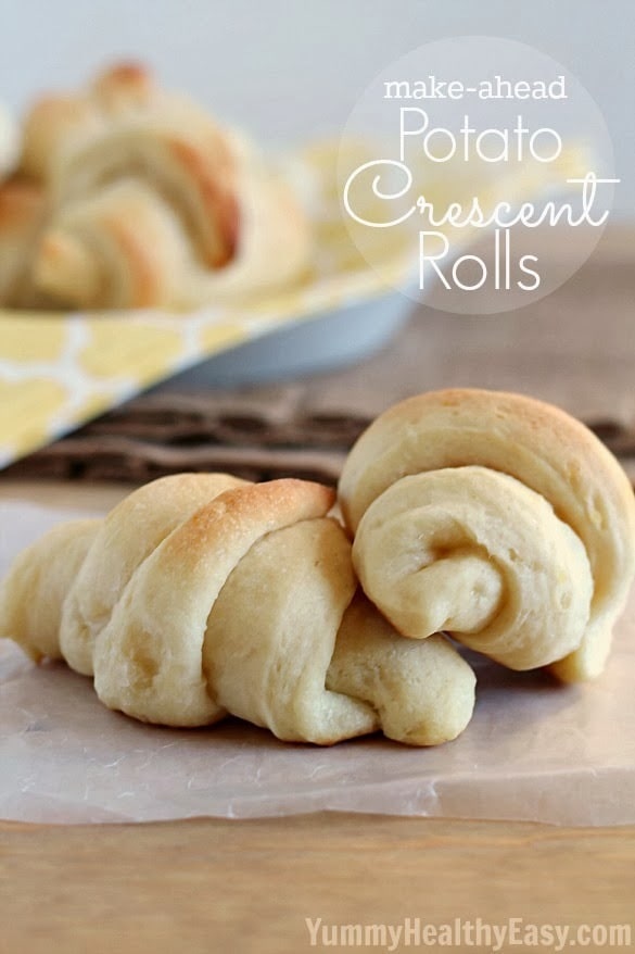 Make-Ahead Potato Crescent Rolls | easy homemade crescent rolls made using mashed potatoes that can be refrigerated for up to TWO days before rolling out! Homemade Crescent Roll recipe