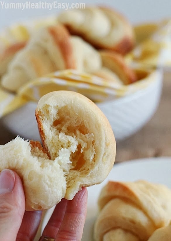 Make-Ahead Potato Crescent Rolls | easy homemade crescent rolls made using mashed potatoes that can be refrigerated for up to TWO days before rolling out! Homemade Crescent Roll Recipe