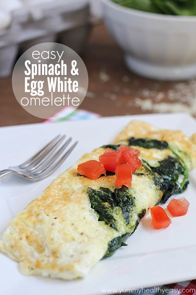 Easy Spinach & Egg White Omelette | an easy, clean eating omelette that makes the perfect healthy breakfast! Easy Spinach & Egg White Omelette | an easy, clean eating omelette that makes the perfect healthy breakfast!