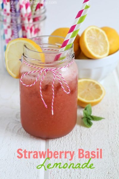 Strawberry Basil Lemonade | refreshing lemonade made with lemon, strawberry and basil. Absolutely delicious! (No added white sugar!) Strawberry Basil Lemonade | refreshing lemonade made with lemon, strawberry and basil. Absolutely delicious! (No added white sugar!)