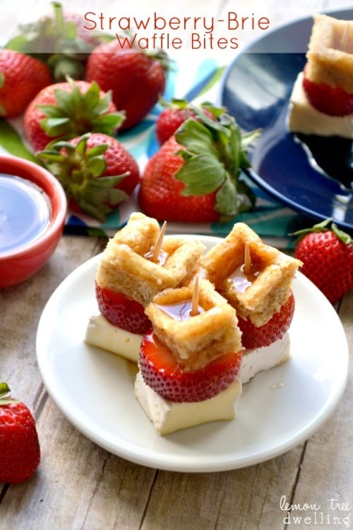 Strawberry Brie Waffle Bites by LemonTreeDwelling.com Strawberry Brie Waffle Bites by LemonTreeDwelling.com