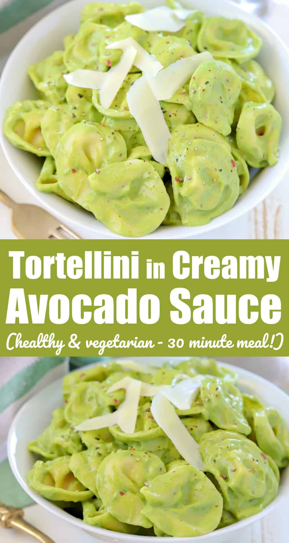 How about some tortellini covered in a creamy avocado pasta sauce?! Cooked tortellini is tossed in a creamy sauce made from the ever adaptable avocado! You will love the gorgeous green color and creaminess but it doesn't have a super avocado taste. This is a fantastic high protein yet vegetarian dinner any night of the week that the whole family will love. Plus? It contains veggies your family won't even know are there! WINNING!!!
#vegetarian #pasta #avocado #dinner #dinnertime #healthy #easy via @jennikolaus