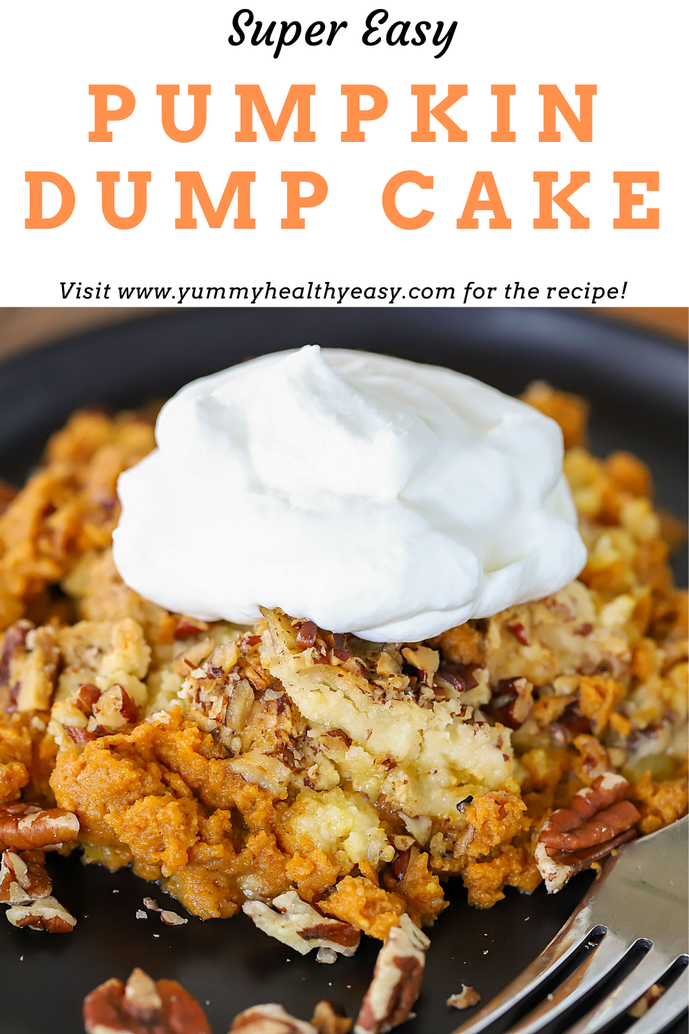 Ready for the best combination of flavors and textures? This Easy Pumpkin Dump Cake combines all the flavors of fall, only has a few ingredients, is quick to whip up and tastes incredible! via @jennikolaus