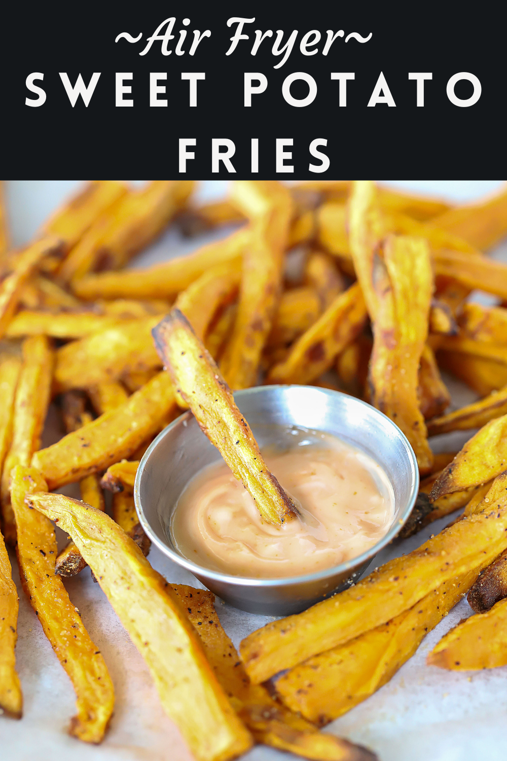 If you love French fries but want a fry that's a little different, try these Air Fryer Sweet Potato Fries! They're light, healthy and full of vitamins with a hint of sweet and salty. Such a great combination!
#fries #frenchfries #sweetpotato #airfryer #easysnack #sidedish #healthy #easy #frysauce #yummyhealthyeasy via @jennikolaus